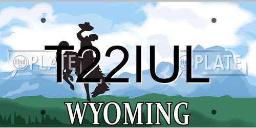 T22IUL Wyoming License Plate