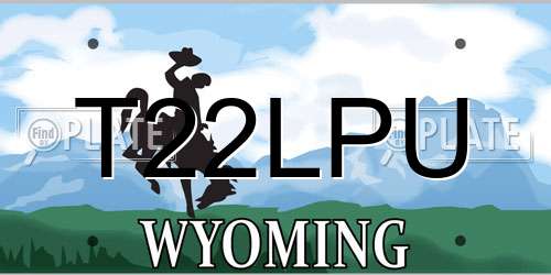 T22LPU Wyoming License Plate