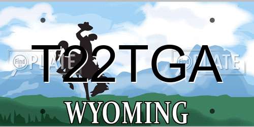 T22TGA Wyoming License Plate