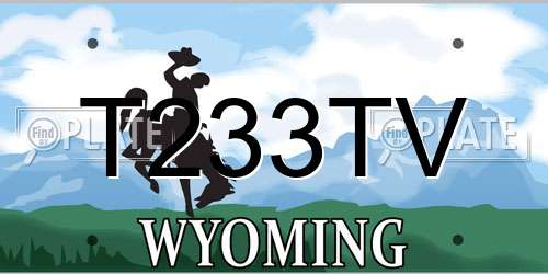 T233TV Wyoming License Plate