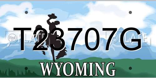T23707G Wyoming License Plate