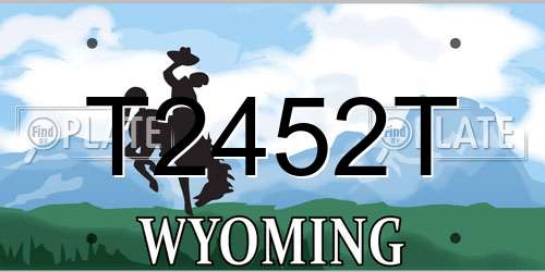 T2452T Wyoming License Plate