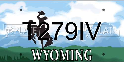 T279IV Wyoming License Plate