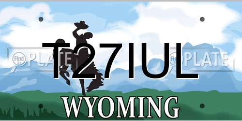T27IUL Wyoming License Plate
