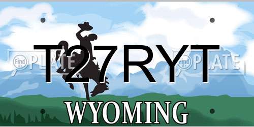T27RYT Wyoming License Plate
