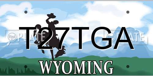 T27TGA Wyoming License Plate