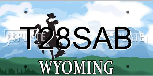 T28SAB Wyoming License Plate