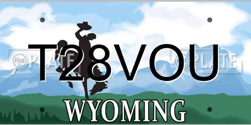 T28VOU Wyoming License Plate