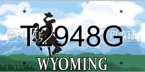 T2948G Wyoming License Plate