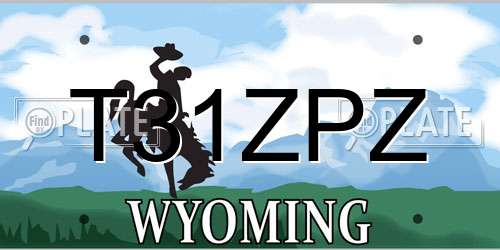 T31ZPZ Wyoming License Plate
