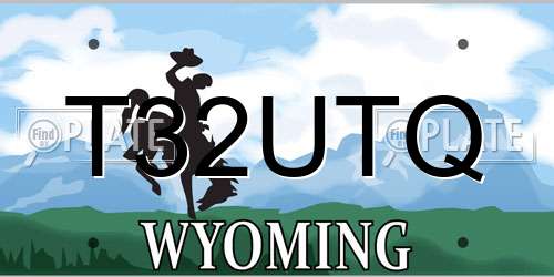 T32UTQ Wyoming License Plate