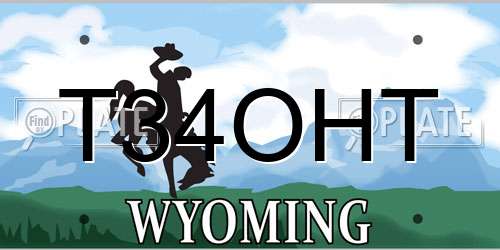 T34OHT Wyoming License Plate