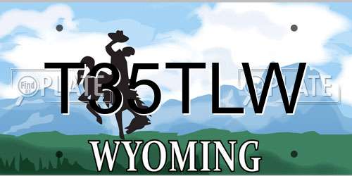 T35TLW Wyoming License Plate