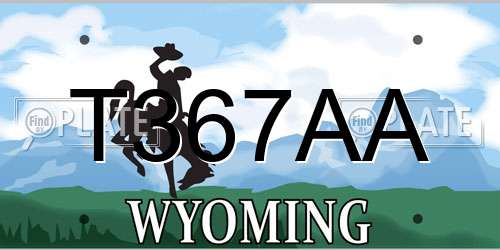T367AA Wyoming License Plate