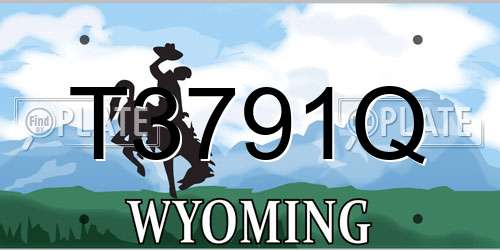 T3791Q Wyoming License Plate