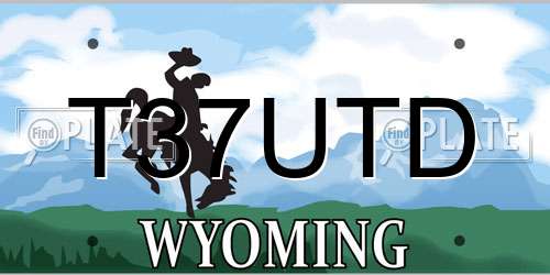 T37UTD Wyoming License Plate