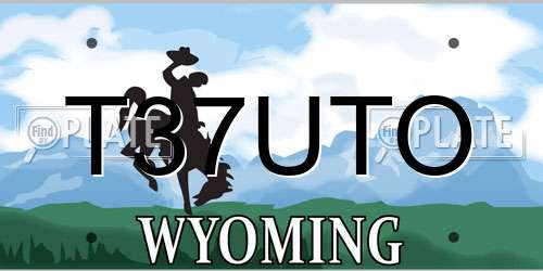 T37UTO Wyoming License Plate