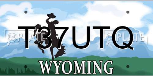 T37UTQ Wyoming License Plate