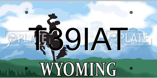 T39IAT Wyoming License Plate