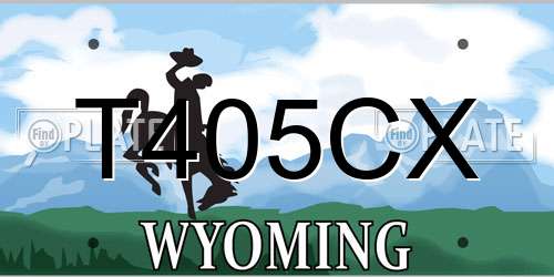 T405CX Wyoming License Plate