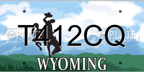 T412CQ Wyoming License Plate