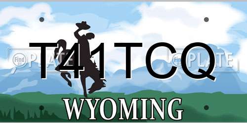 T41TCQ Wyoming License Plate