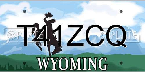 T41ZCQ Wyoming License Plate