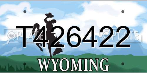 T426422 Wyoming License Plate