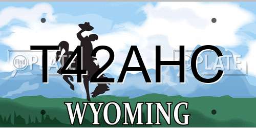 T42AHC Wyoming License Plate