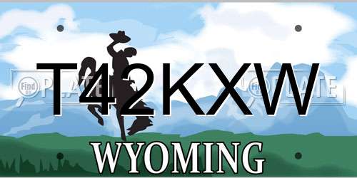 T42KXW Wyoming License Plate