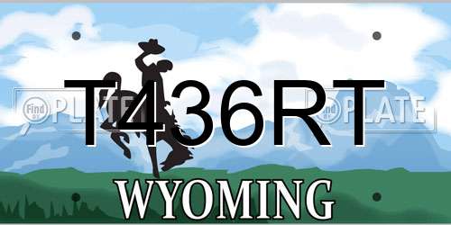 T436RT Wyoming License Plate