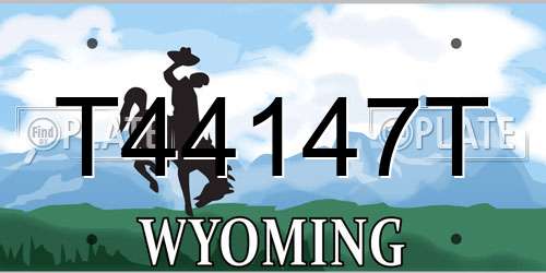 T44147T Wyoming License Plate