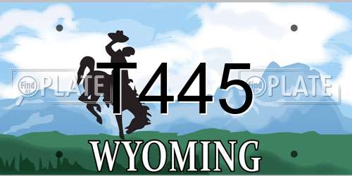 T445 Wyoming License Plate