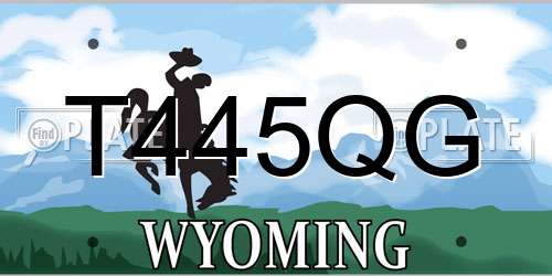 T445QG Wyoming License Plate
