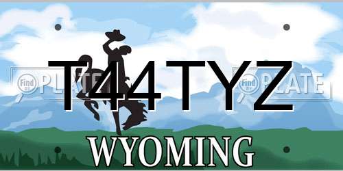 T44TYZ Wyoming License Plate