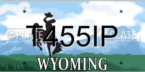 T455IP Wyoming License Plate