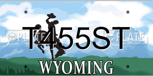 T455ST Wyoming License Plate