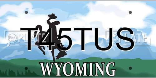 T45TUS Wyoming License Plate