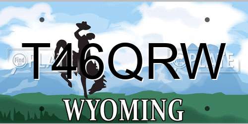 T46QRW Wyoming License Plate