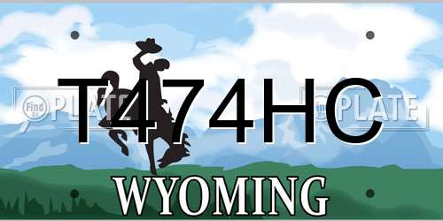 T474HC Wyoming License Plate