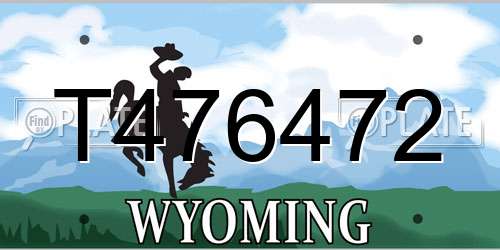 T476472 Wyoming License Plate