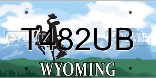 T482UB Wyoming License Plate