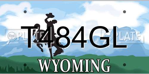 T484GL Wyoming License Plate