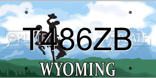 T486ZB Wyoming License Plate