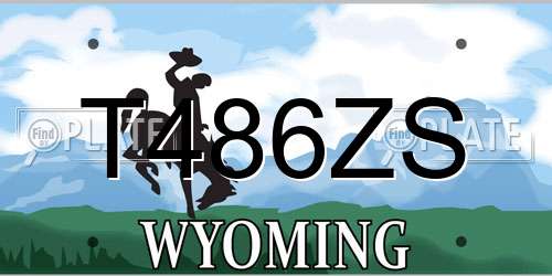 T486ZS Wyoming License Plate