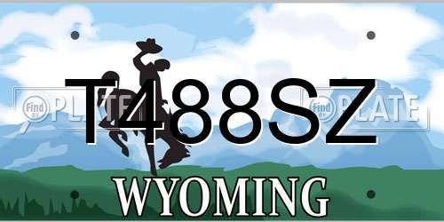 T488SZ Wyoming License Plate