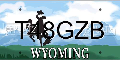 T48GZB Wyoming License Plate