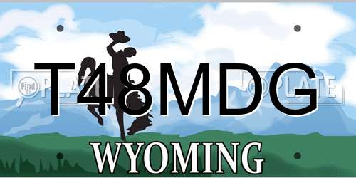 T48MDG Wyoming License Plate