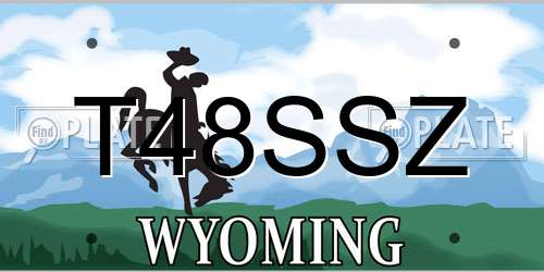 T48SSZ Wyoming License Plate