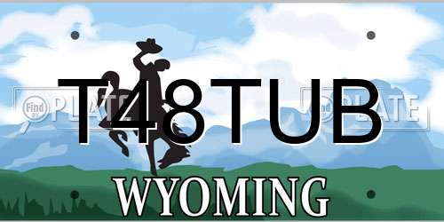 T48TUB Wyoming License Plate